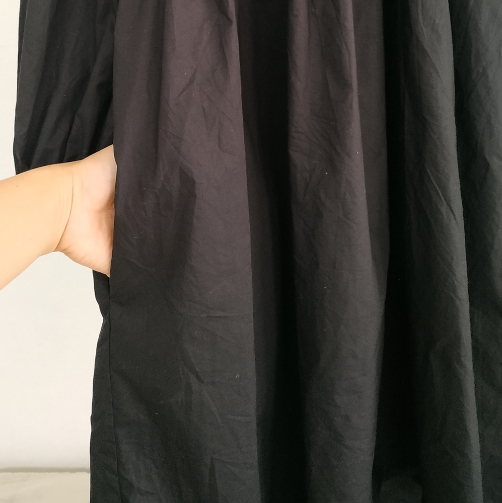Zara Long sleeve Poplin Mini Dress Black - Picture 8 of 13